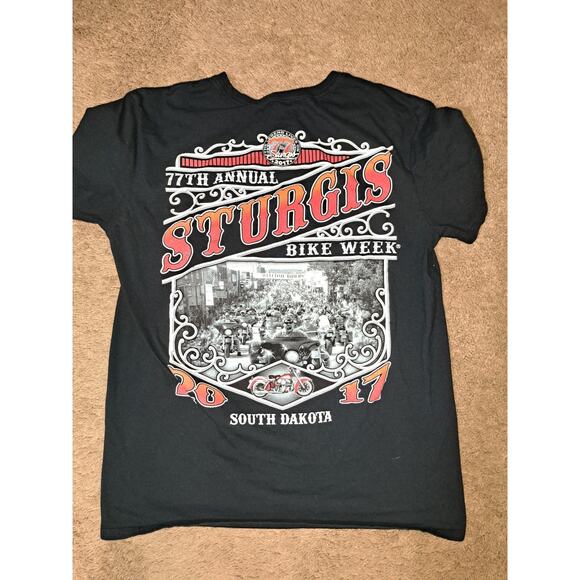 Sturgis 2017 - 77th Annual Bike Week South Dakota T-shirt - Mens Size L - Picture 4 of 4